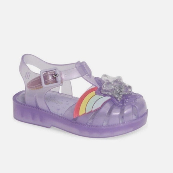 Mini Melissa Toddler Girls Sandal Glitter Rainbow Star Possession II. 6 purple